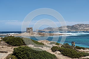 Beautiful La Pelosa beach in Stintino, Sardinia, Italy