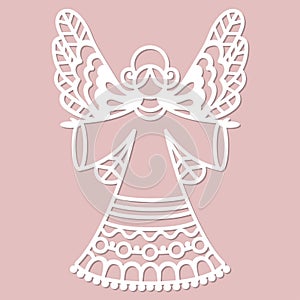 Beautiful, lace angel for laser cutting