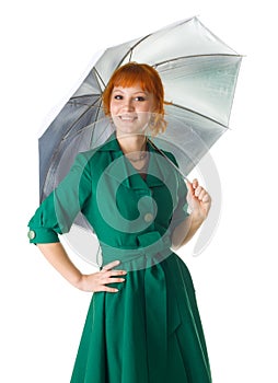 Beautiful lady with an umbrella