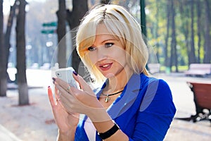 Beautiful lady using cellphone