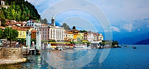 beautiful Lago di Como - panorama of Bellagio town. North of Italy photo