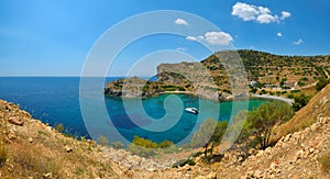 Beautiful lagoon beach in Greek island Aegina