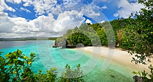 Beautiful lagoon with white sand. Philippines photo