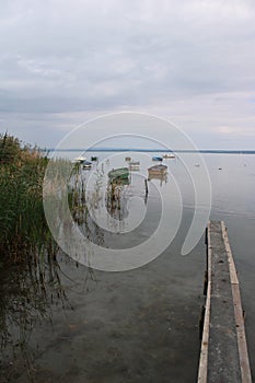 Beautiful Lake Balaton at cloudy weather