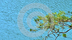 Beautiful lake Berovo in mountain panorama