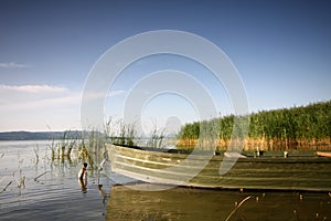 Beautiful lake with boat