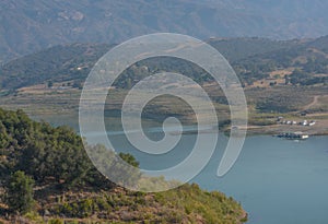 Beautiful Lake Casitas in the rugged mountains of Ventura, Ventura County, California