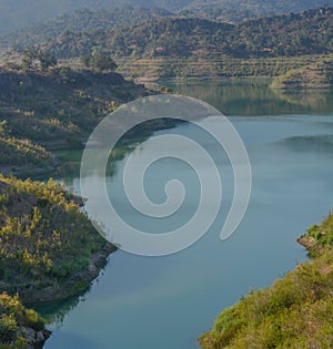 Beautiful Lake Casitas in the rugged mountains of Ventura, Ventura County, California