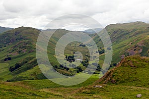 Beautiful lake District valley Martindale Cumbria England uk from Hallin Fell