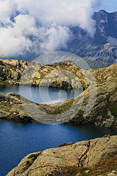 Beautiful lake in the French Alps