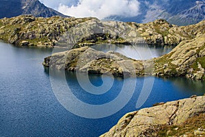 Beautiful lake in the French Alps