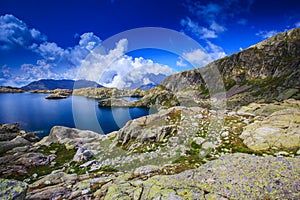 Beautiful lake in the French Alps