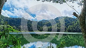 a beautiful lake on the island of flores, lake ranamese photo