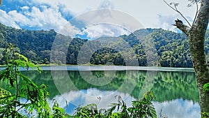 a beautiful lake on the island of flores, lake ranamese photo