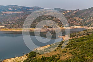 Beautiful lake landscape. Jordanelle reservoir in Utah