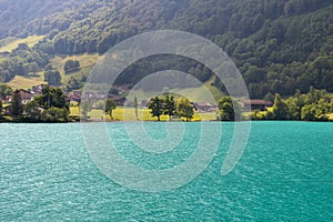 Beautiful lake Lungern, this lake is popular for its turqouise water photo