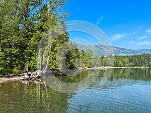 Beautiful Lake McDonald in Glacier National Park by West Glacier in Montana