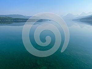 Beautiful Lake McDonald in Glacier National Park by West Glacier in Montana