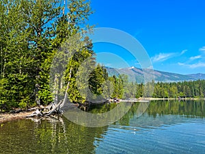 Beautiful Lake McDonald in Glacier National Park by West Glacier in Montana