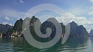 Beautiful lake and mountain in Khao Sok national park, Suratthani, Thailand