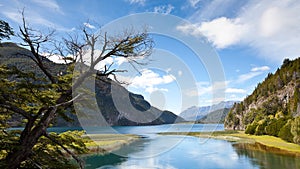 Beautiful lake in the mountains in Patagonia, Argentina