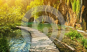 Beautiful lake in Plitvice National Park