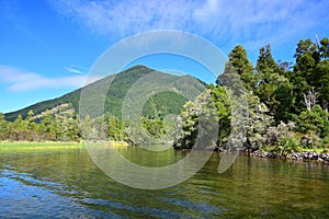 Beautiful lake Rotoroa in the Nelson Lakes National Park, New Zealand, South Island