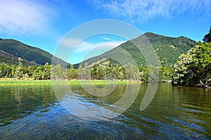 Beautiful lake Rotoroa in the Nelson Lakes National Park, New Zealand, South Island