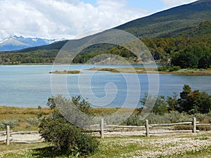 A beautiful lake`s landscape in patagonia Argentina