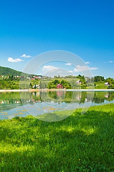 Beautiful lake Sabljaki near Ogulin in Lika, Croatia photo