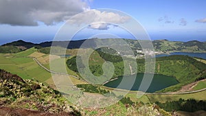 Beautiful lake of Sete Cidades, Azores, Portugal Europe