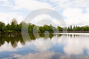 Beautiful lake during the spring season, Flers, Normandy, France photo