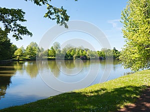 Beautiful lake during the spring season photo