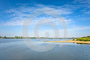 A beautiful lake in Staffordshire, UK during a warm summer