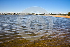 A beautiful lake in Staffordshire, UK during a warm summer