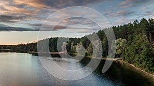 Beautiful lake in summer evening, National park Mari El, Russia