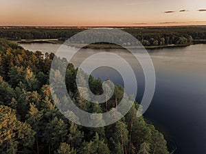 Beautiful lake in summer evening, National park Mari El, Russia