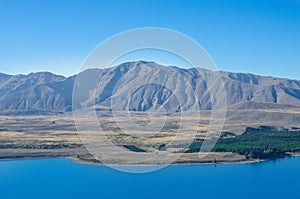 Beautiful Lake Tekapo view from the summit of Mount John