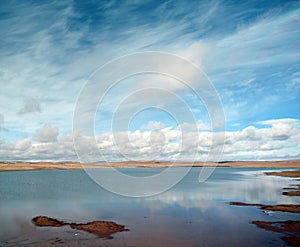 Beautiful lake in tibetan plateau