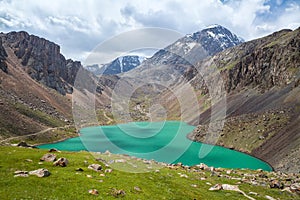 Beautiful lake in Tien Shan mountains, Kirgizstan