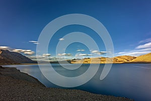Beautiful Lake Tso Moriri in Ladakh in evening