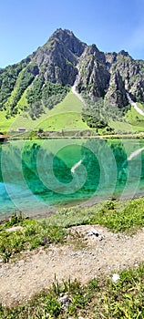 Beautiful Lake view inside Mountains photo