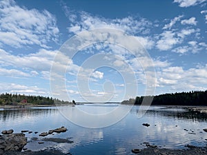 Beautiful Lake view landscape in north of Sweden