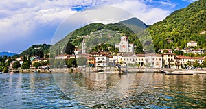 Beautiful lakes of Italy - scenic Lago Maggiore, Laveno-mombello town