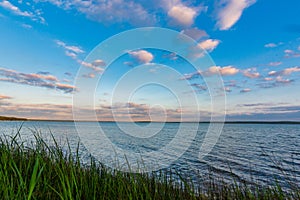 Beautiful lakeshore of Higgins Lake State Park in northern Michigan.