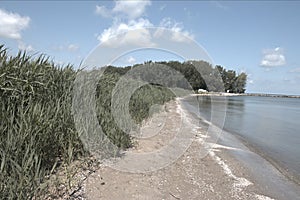 Beautiful Lakeside beach on Lake Erie during a summer Day