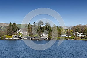 Beautiful lakeside village situated on the bank of Lake Windermere in the scenic Lake District National Park, England, UK