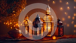 Beautiful lamp holiday Ramadan muslim culture fanoos