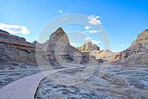 Beautiful land formation in Karamay, Xinjiang