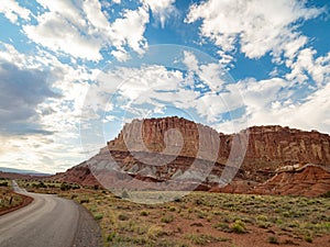 Beautiful landsacpe along the Scenic drive of Capitol Reef National Park